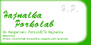 hajnalka porkolab business card